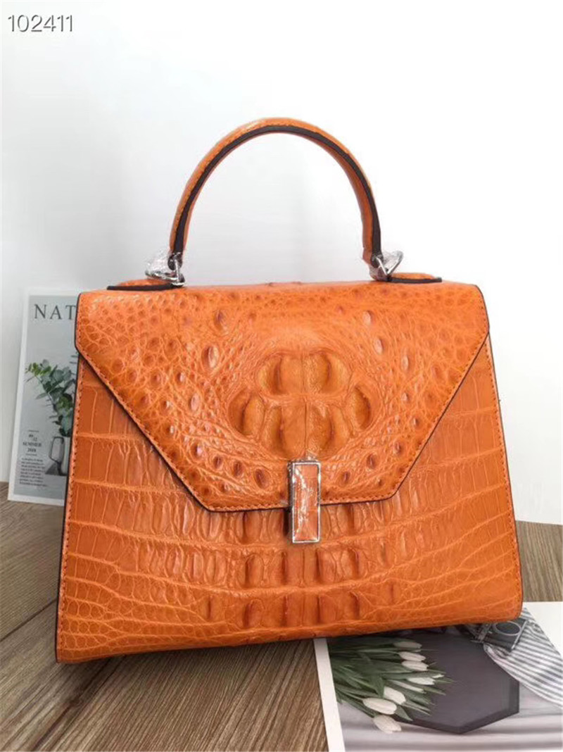 Fashion Genuine Crocodile Skin Lady Handbag Exotic Real True Alligator Leather Female Purse Women Three-way Shoulder Bag