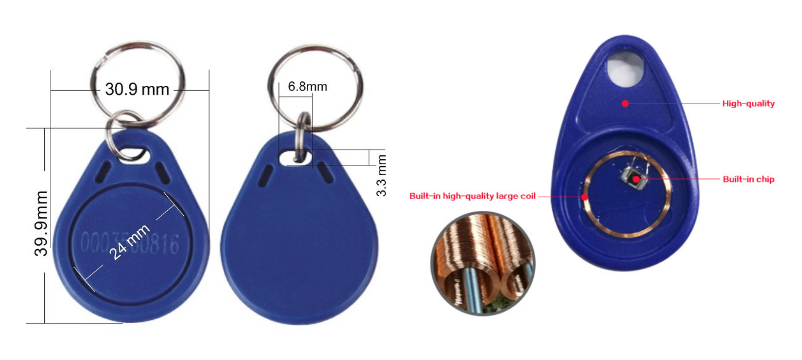 ABS Material RFID NFC Keyfob TK4100 for Access Control System