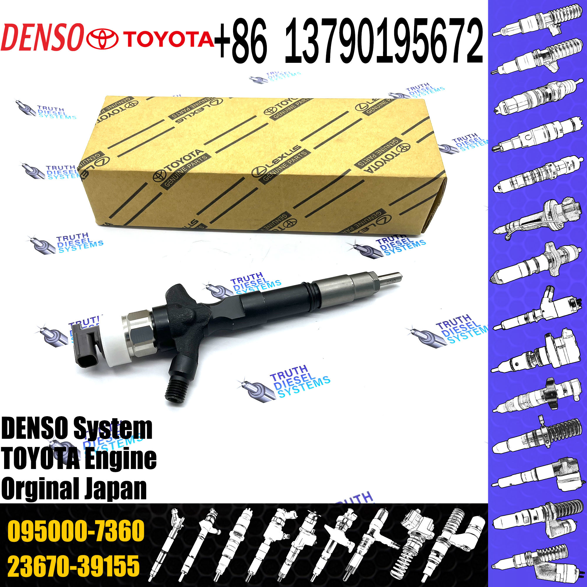 Original Common Rail Fuel Injector 095000-6870 095000-7360 For TOYO-TA 1KD-FTV 236770-39155