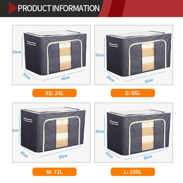 Reusable Cube Fabric Household Storage Containers With Zippers Foldable Length 40cm