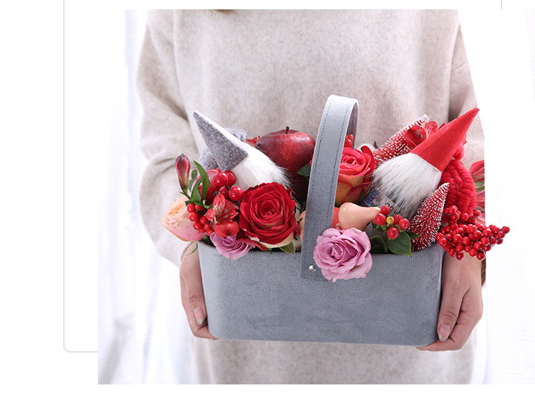 Rectangular Portable Artificial Fresh Rose Round Hat Handle Flower Boxes with Own Logo