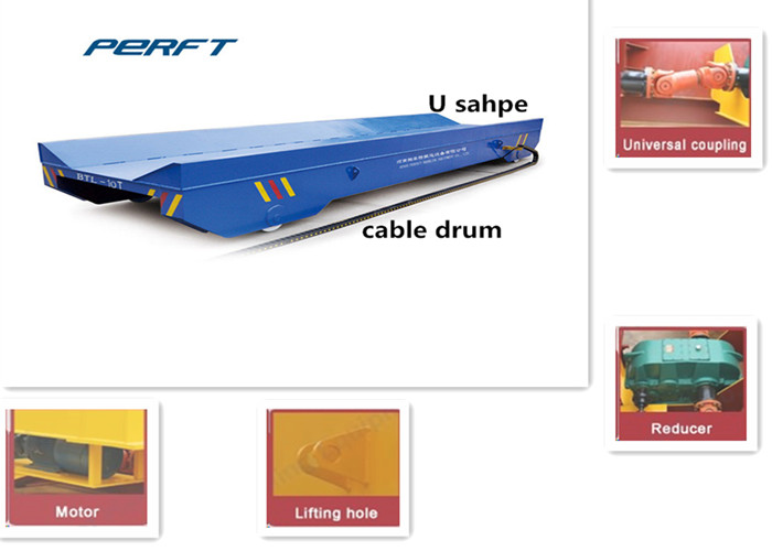 heavy duty carbon steel cable drum powered coil transfer cart on rails for coil and aluminium cargo transportation