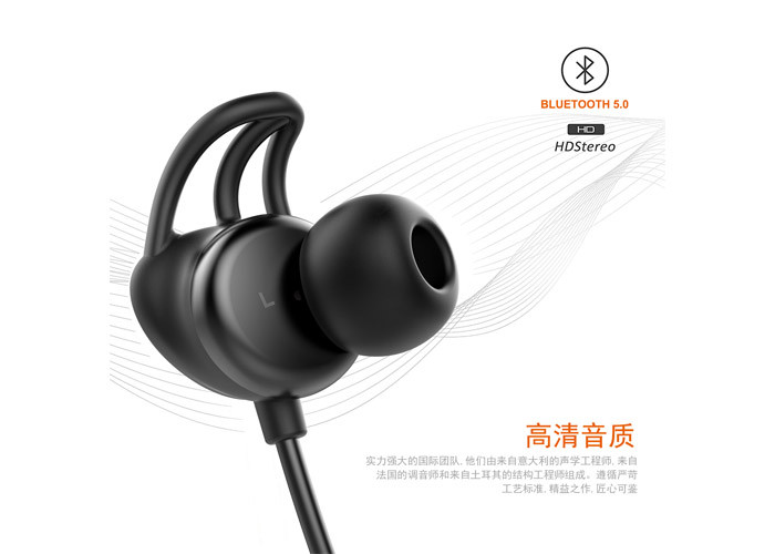 Red / Black Wireless Sport Earbuds , Sweatproof Bluetooth Earphones For Running