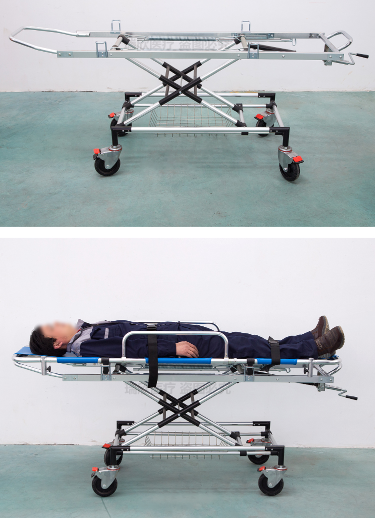 Medical Care Evacuation Stretcher Blue With Sturdy Construction
