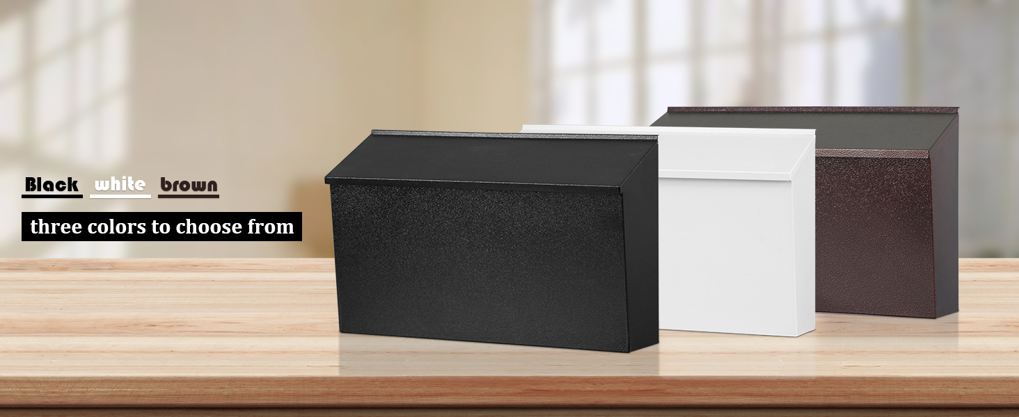Wall Mount Locking Mailbox Large Capacity with Code Lock Black House Numbers Included
