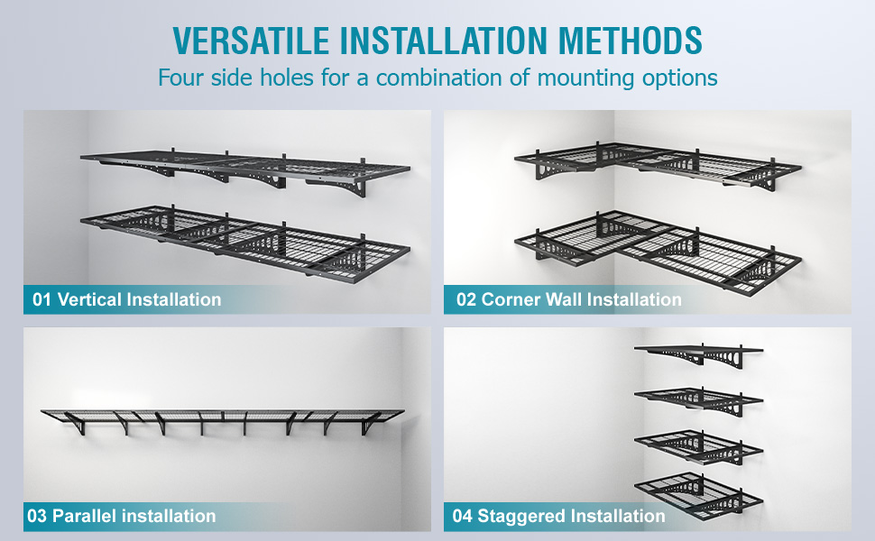 POWERFUL TOOL HOLDERS 2x3ft Garage Storage Wall Mount Shelving Rack for Warehouse Wall Shelves Rack Support