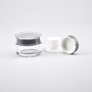 China Round Acrylic Double Walled Cosmetic Jars 5g - 100g Volume Lightweight on sale