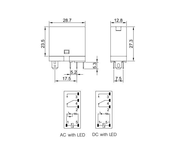 DC12V 12A 530mW LED Indicator Relay Micro Electromagnetic Switch