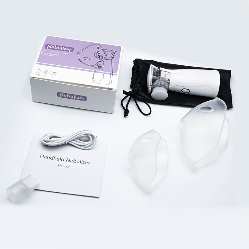 Home Nebulizer For Adults:DC 3V White Handheld Portable Nebulizer With Transparent Storage Tank