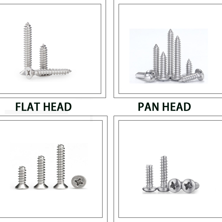 Self-Tapping Screws in Carbon Steel/Stainless Steel with Zinc Plated Hex/Pan/Flat Head