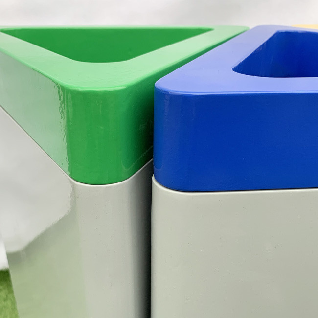 Antioxidant Drying Triangle 3 In 1 Steel Outdoor Trash Can
