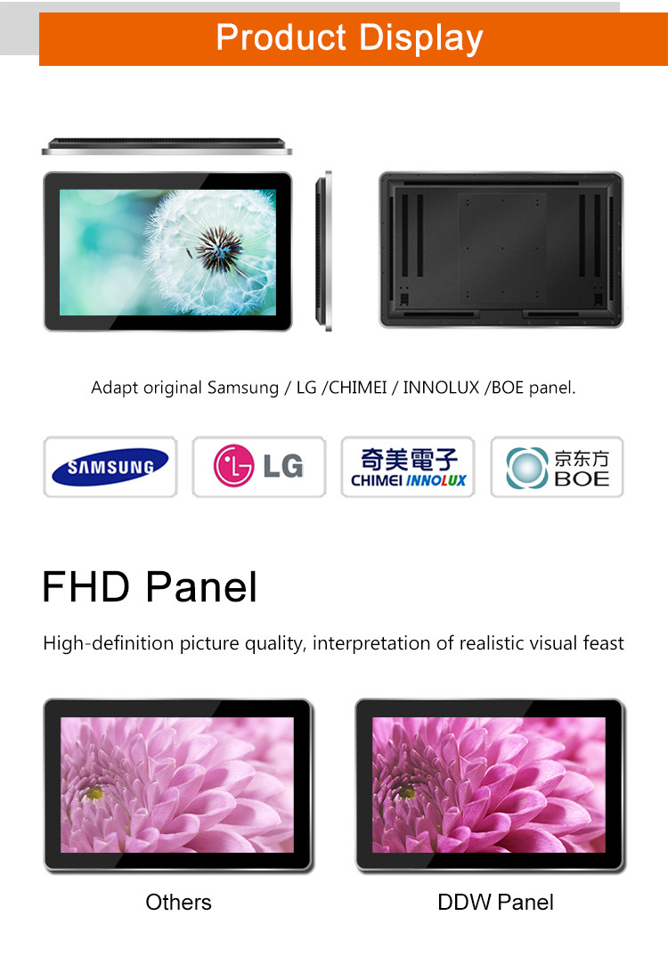 Black Loop Tft Wall Mounted Advertising Display 43'' x2 3g 4g Wifi MP4 Player