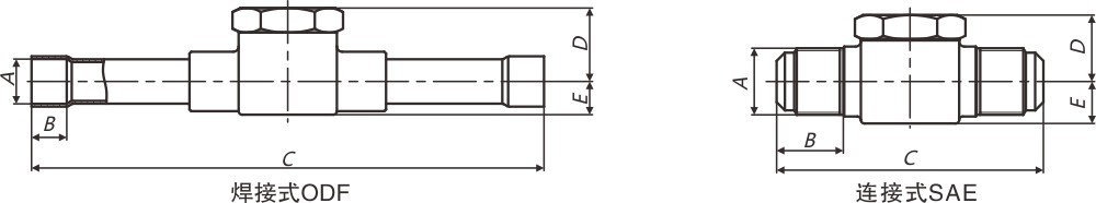 Brass Body Refrigeration Sight Glass AC WODE Custom -40 Degree