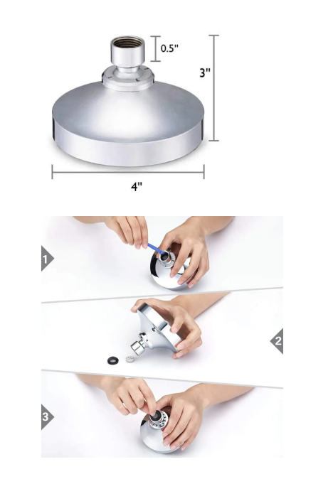 71mm Outer Diameter Round Spray Shower Head Shower Room Accessories