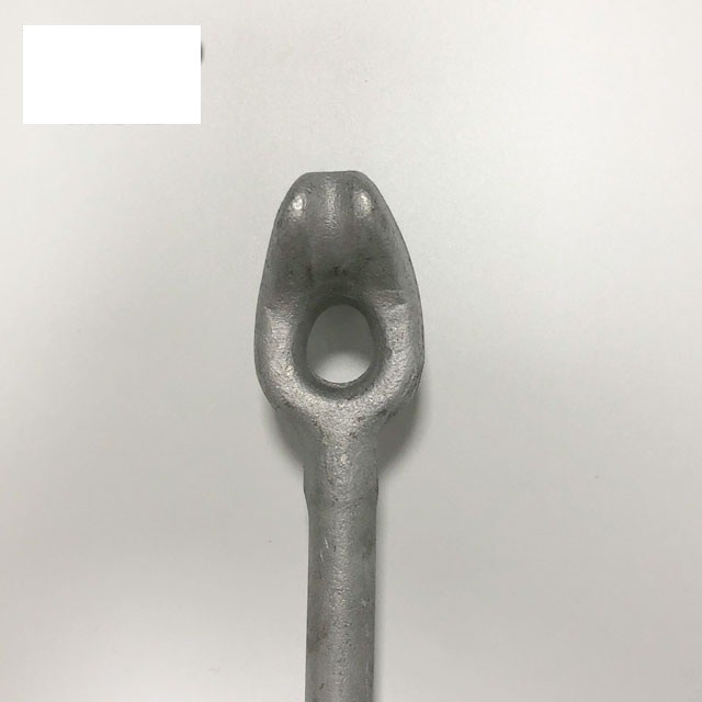 Forged Steel Galvanized Guy Wire Anchor / Thimble Eye Anchor Rod For Power Line Hardware