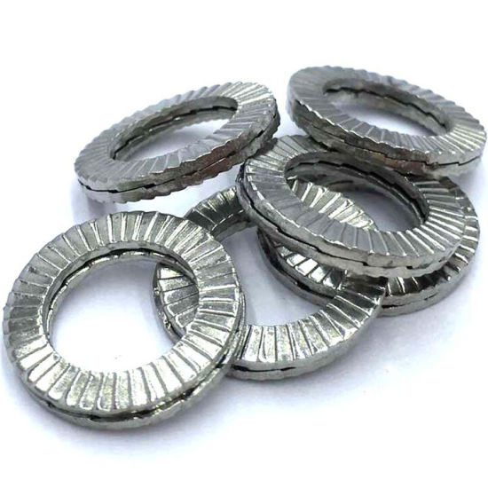 DIN Standard Stainless Steel Two-fold Double Stack Self Locking Washer with ZINC Finish