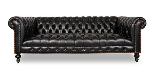 Classic Style Yellow Leather Chesterfield Sofa Office Living Room