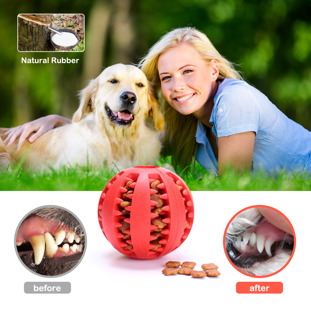 Red Rubber Interactive Pet Ball Pet Chew Toys 6cm 7cm Unbreakable Dog Ball