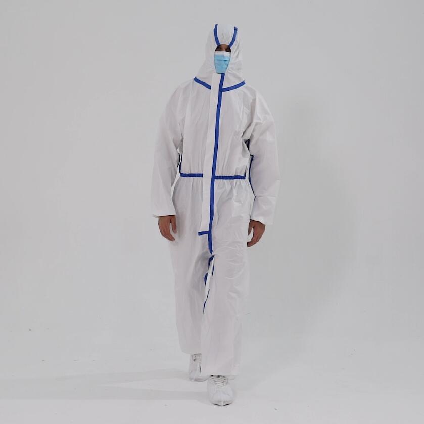 Laboratories Non Woven Protective Coverall EU Standard EN14126 Type 5 And 6 Coveralls