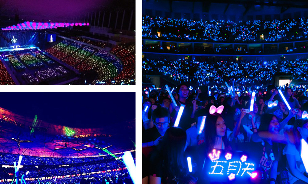 Multi Colored LED Glow Sticks , Beautiful Flashing Foam Glow Sticks