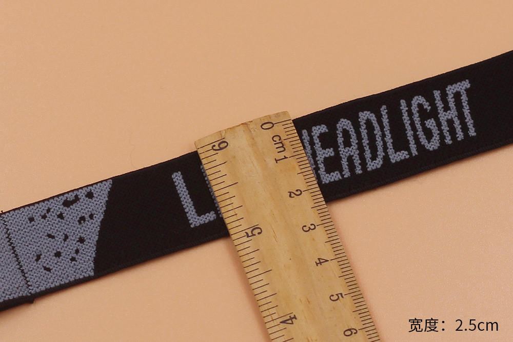 2.5cm Jacquard Elastic Ribbon And Webbing For Head Lamp Head Light And Garment Accessories