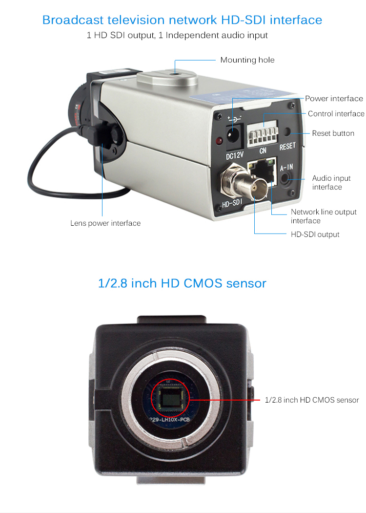 3G SDI Video Interface IP Streaming CCTV Camera Mini For Video Surveillance