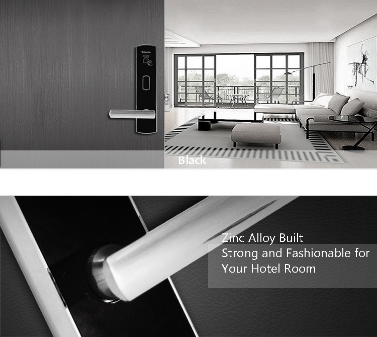 Durable IC Card Keyless Front Door Lock , Hotel Key Card Door Lock System
