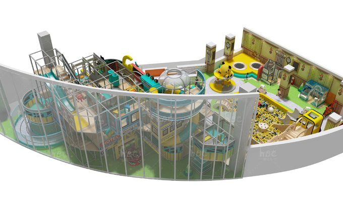 Indoor Commercial Playground Equipment Kids Trampoline Park Video Game Style