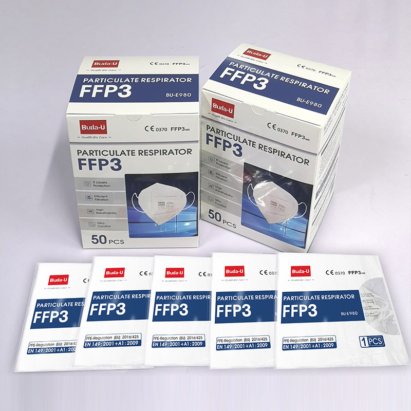 High Class Breathable FFP3 Respirator Mask , FFP3 NR With No Valve , Water Electret Meltblown & Nonwoven Fabric