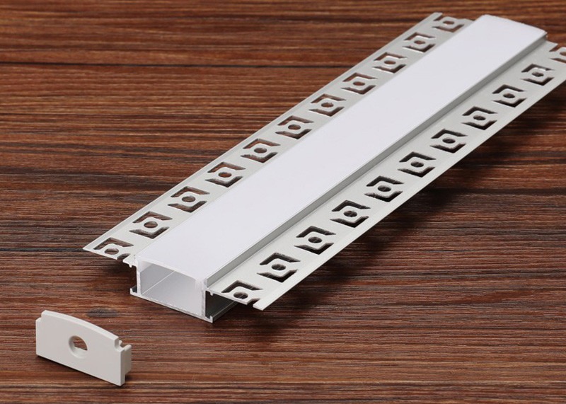 Led Strips Lighting Recessed LED Aluminium Profile With Spring Clip