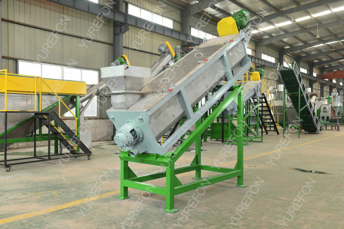 SUS304 Polythene Bags Recycling Machines 1000 Kg / H With Oil Washing Hot Washer