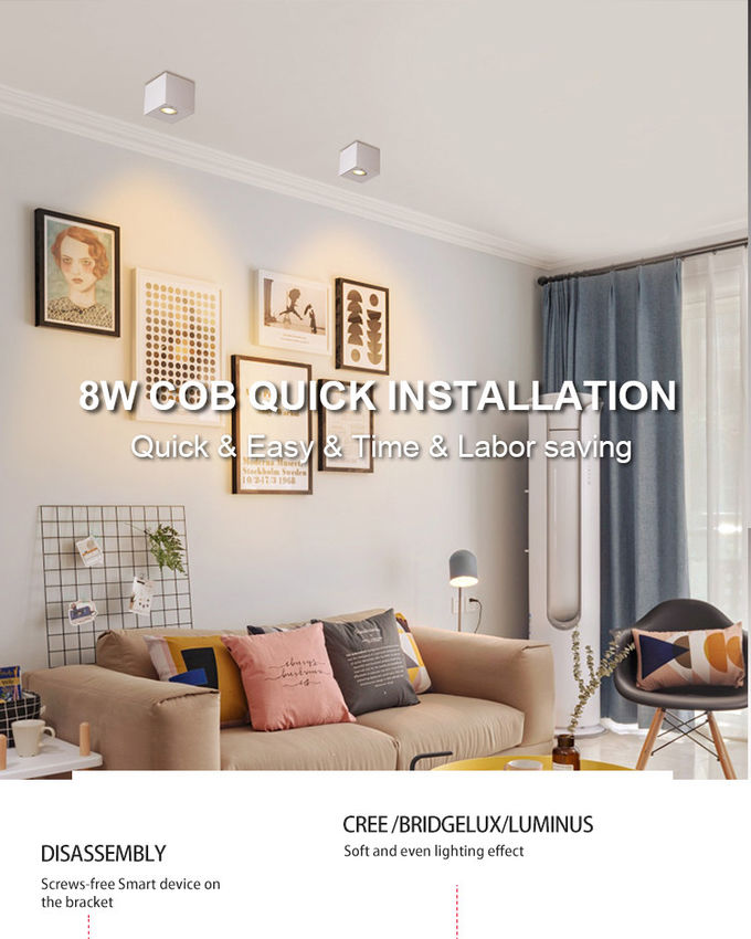 360 Degree Rotation Surface Mounted Square Led Downlight Cob Led Downlight