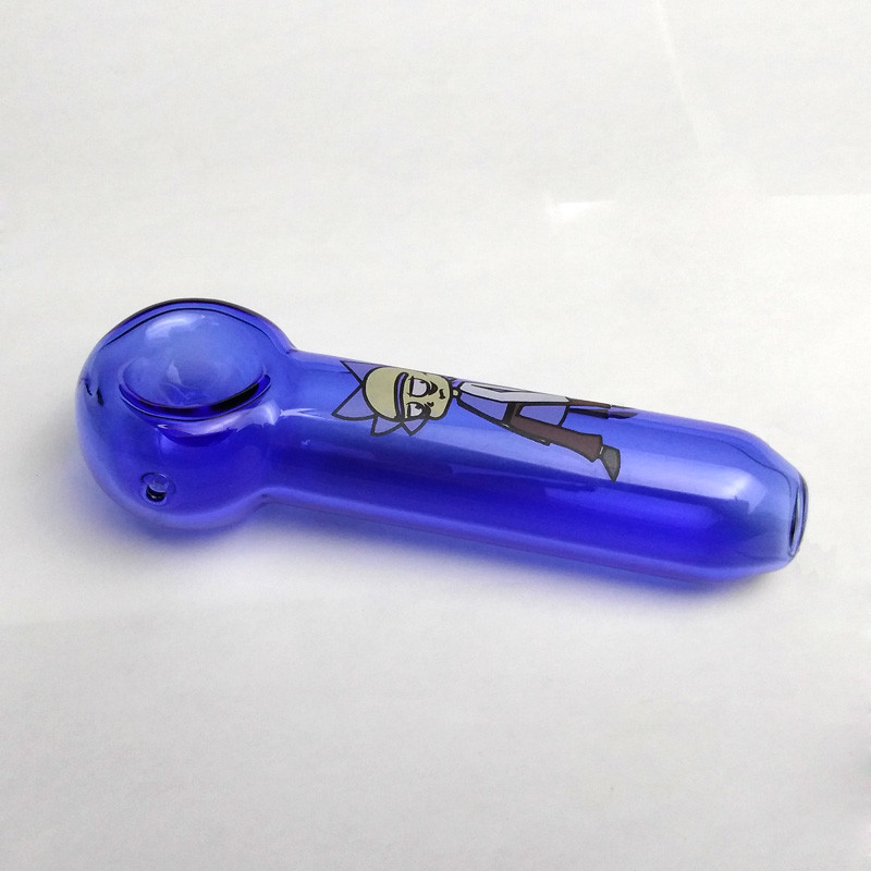 Durable Glass Hand Pipe Rick And Morty Pickle Tobacco Cucumber Label