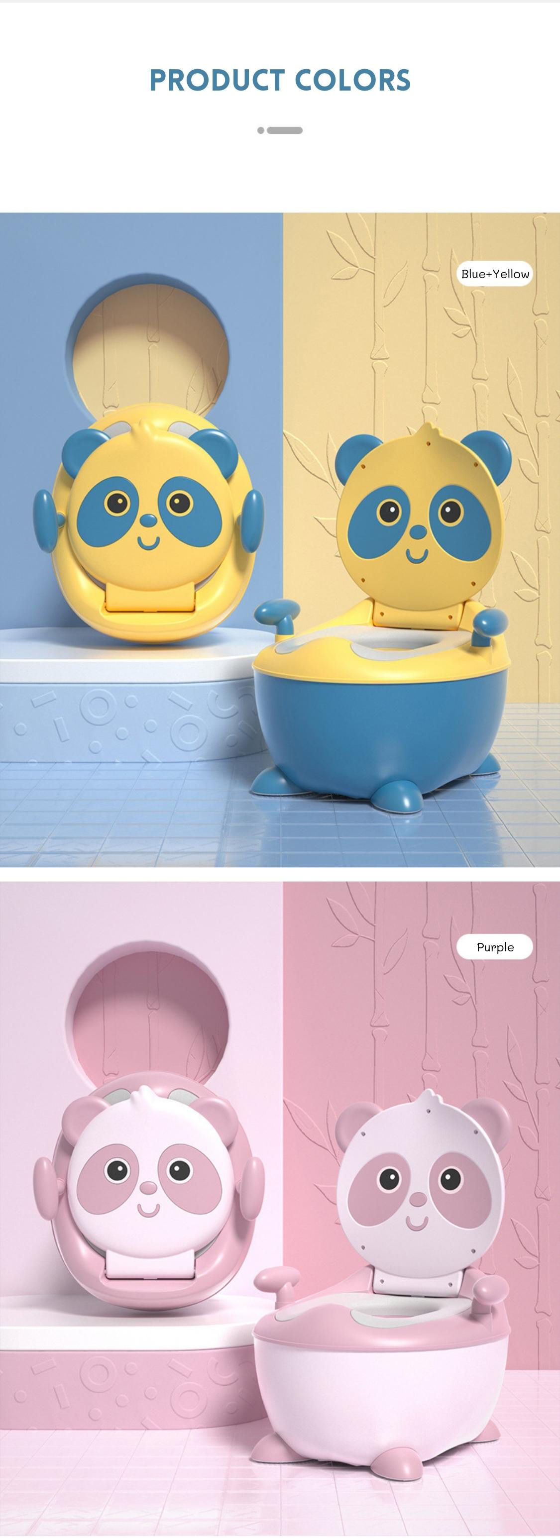 Cartoon Panda Shape Baby Potty Toilet with Custom Logo EN71 Certified Blue/Yellow/White/Black