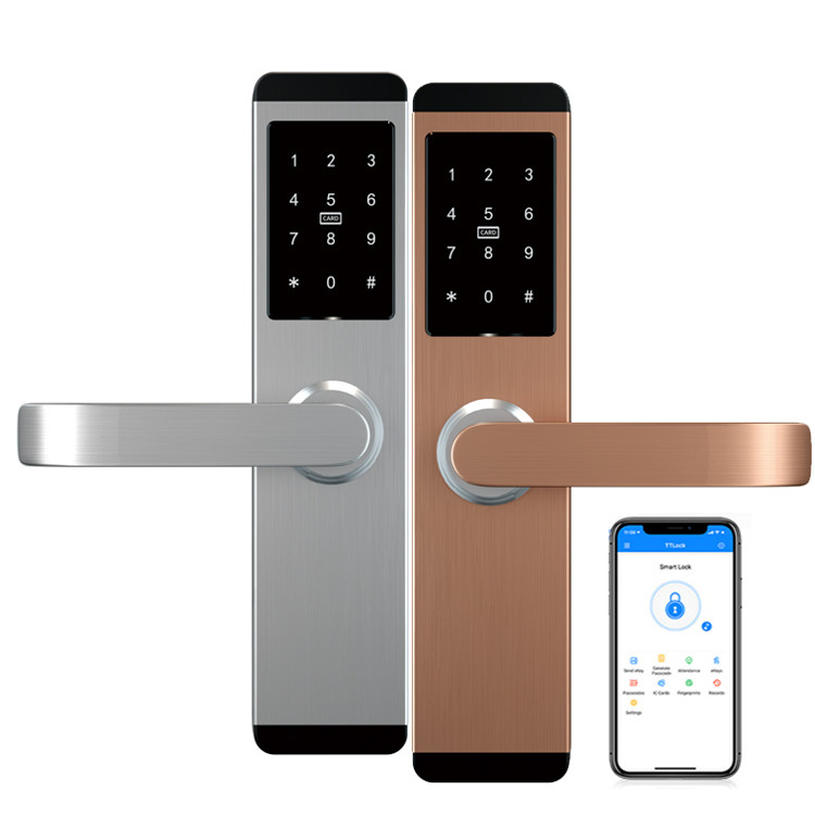 4AA Apartment Smart Door Lock 288×77mm FCC Rfid With Password TTLock