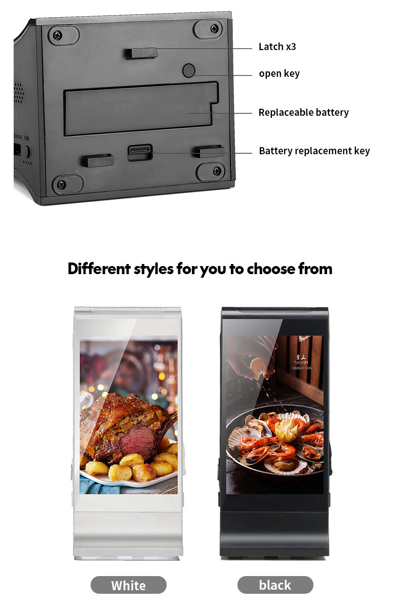 8 Inch DeskTop Mobile Phone Charger Lcd Advertising Screen For Restaurant