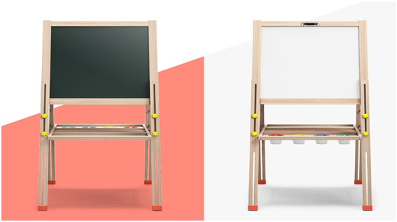 Creative Folding Magnetic Whiteboard With Wooden Frame Fashionable Style