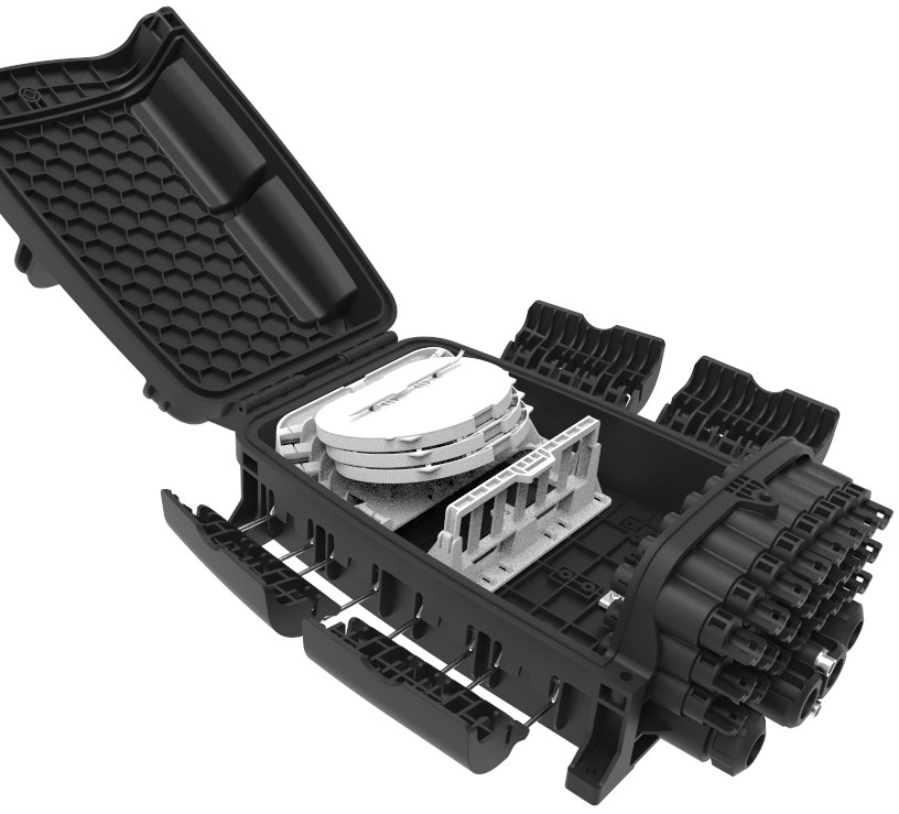 GFS-24QX Fiber Distribution Box IP68 378*255*116mm max 72cores 24 household aerial/wall/pole-mounted