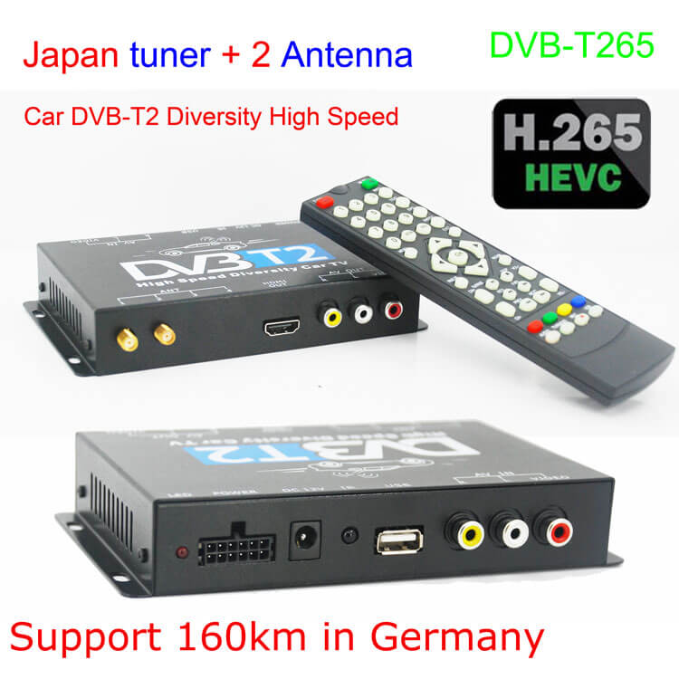 DVB-T265 Germany DVB-T2 DVB-T H.265 HEVC car tv receiver box for Auto Mobile High Speed from China 2 Tuner 2 Antenna