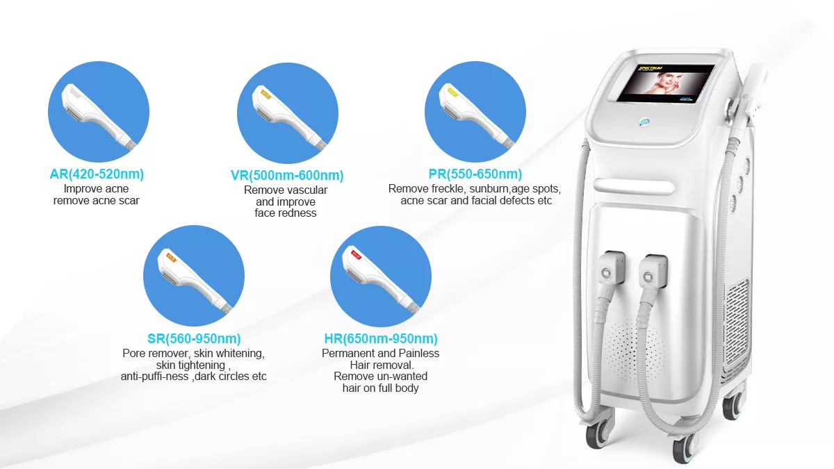 Multifunctional 3 in 1 DPL IPL OPT Permanent Laser Hair Removal Skin Rejuvenation/vascular removal machine