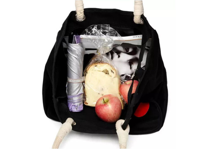 Custom Eco - Friendly Washable Grocery Tote Bags 12oz Cotton Canvas For Women