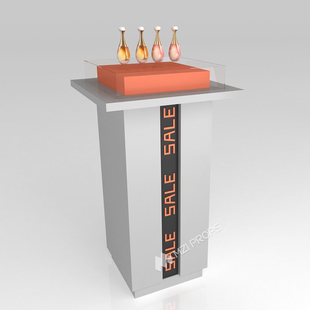 GDR05-JC03 Beauty Display Rack with Front Text Carving and Translucent Light Panel for Fashion Boutique