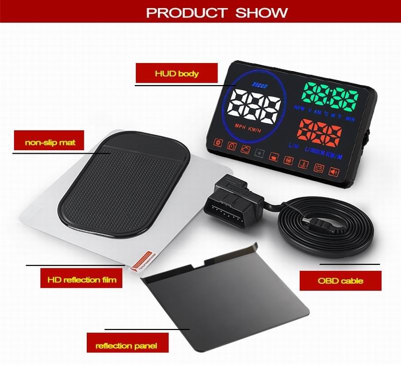 Ouchuangbo Car Head Up Display HUD detector speed projector on the windshield Speedometer Alarm