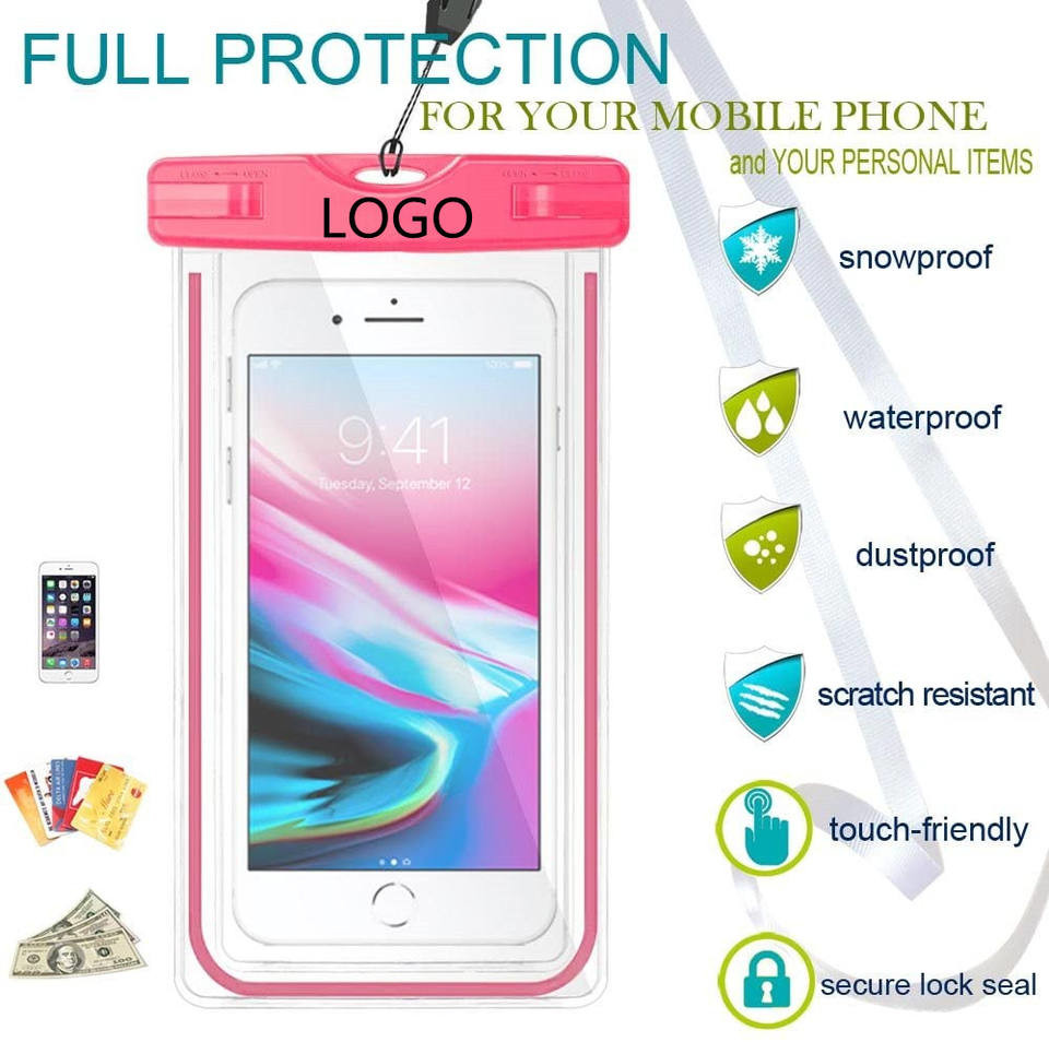 Colorful Waterproof Pouch For Swimming Pvc Waterproof Phone Dry Bag 6.5IN