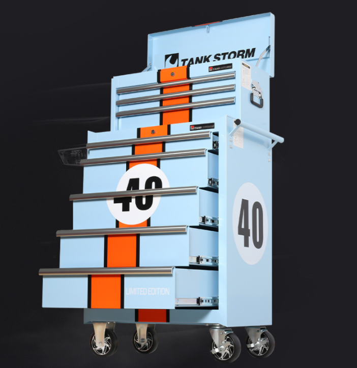72 Inch Heavy Duty Tool Cabinet Trolley With Drawer And Wooden Top ODM