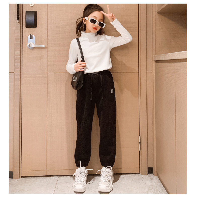 Spring Autumn Long Sleeve Turtleneck Undershirt Smiling Face Print Solid Color Size 120-170