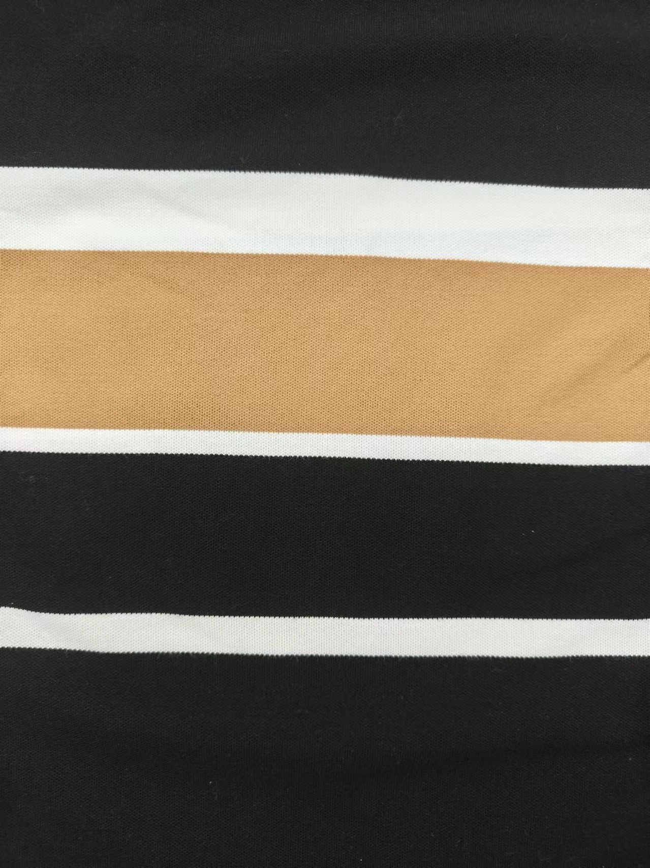 Breathable High Quality And Healthy Striped Knit Fabric For Polo Shirt
