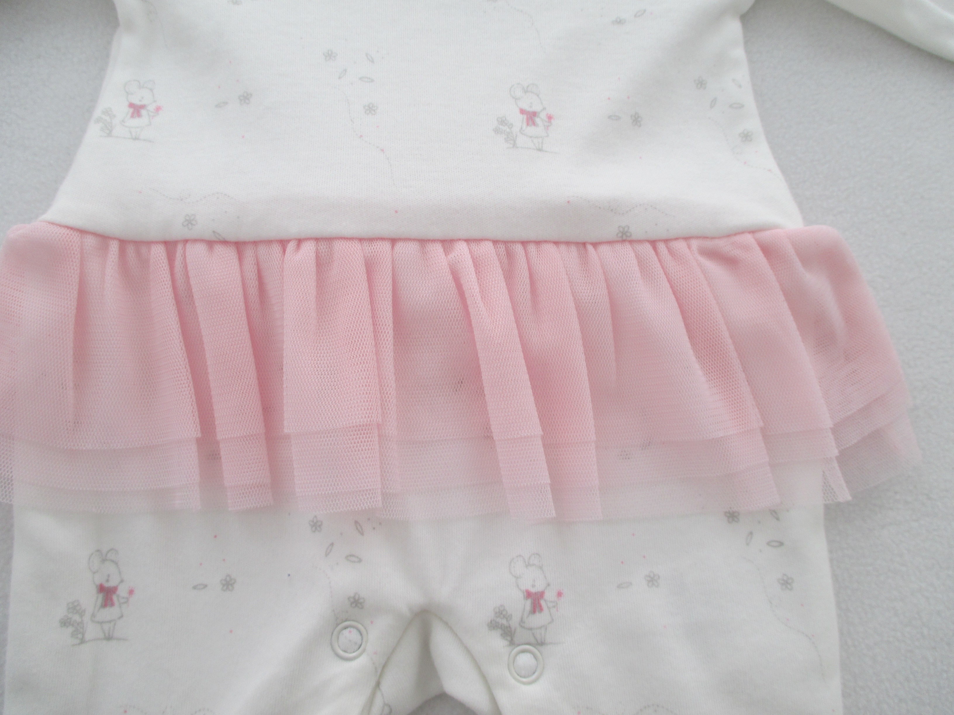 Pyjama Cotton Interlock Baby Full Sleeves Baby Footed Rompers With Feet Mesh Frills