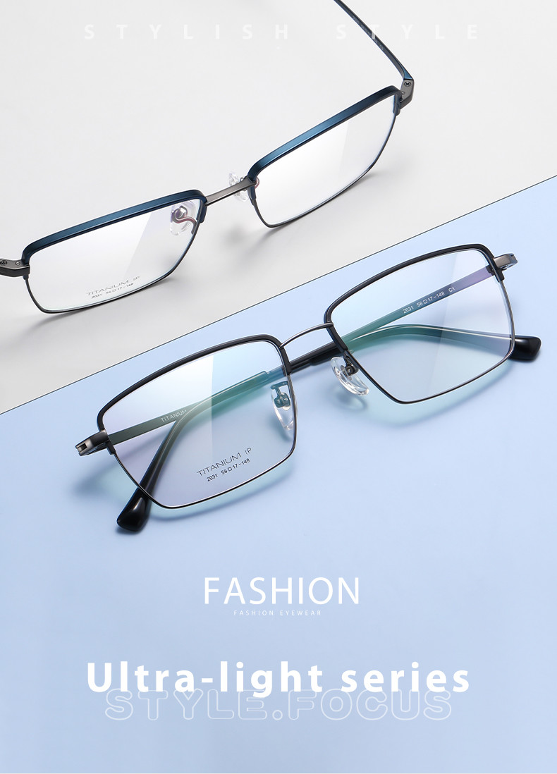 Ultra Light Mens Titanium Glasses Business Moderate Size OEM
