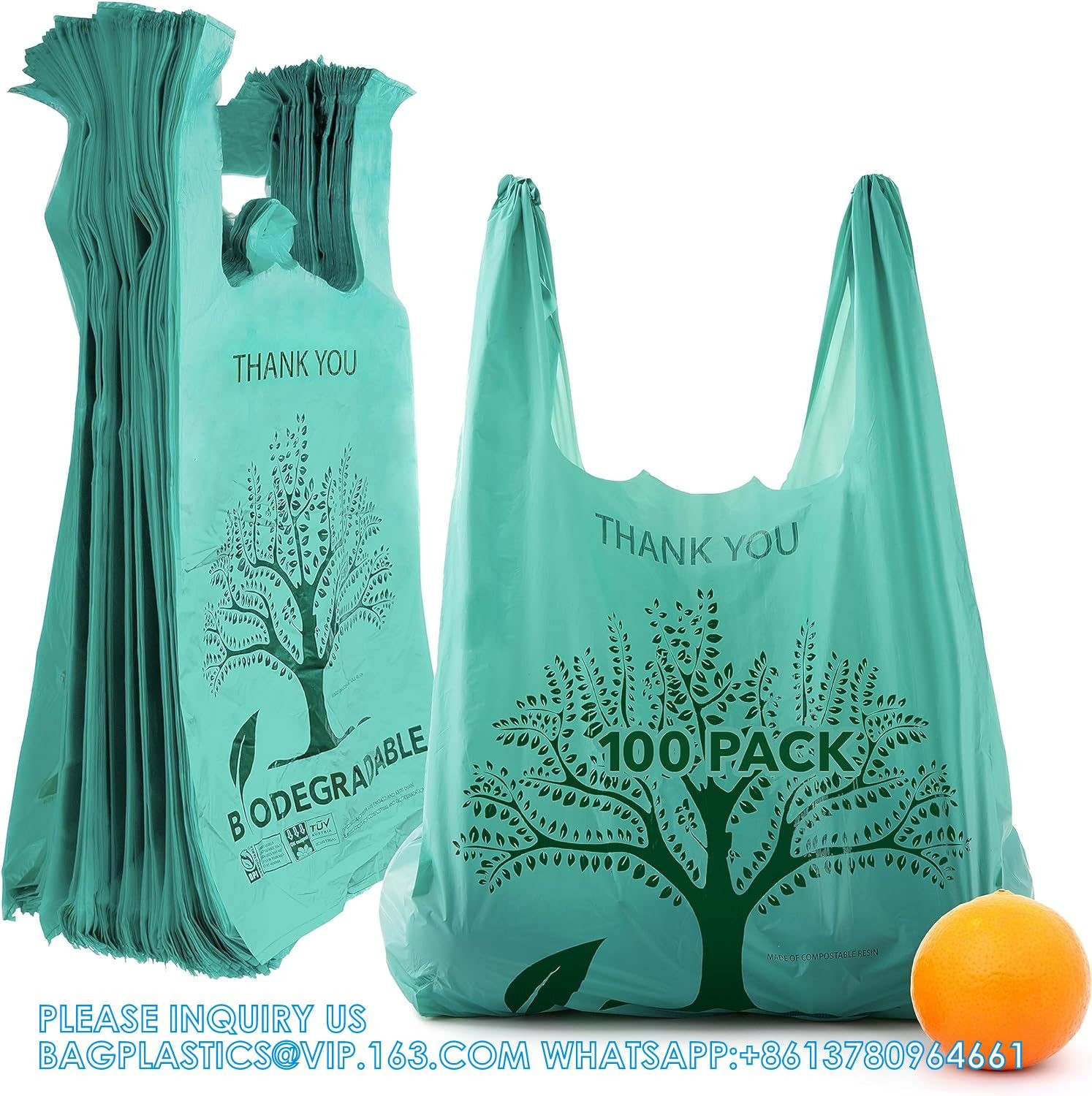 Compost Handle Trash Bags, 4-5 Gallon, Extra Thick 0.78 Mils, Wastebasket Liners Bags For Kitchen Bathroom Office
